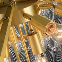 Crystal Chandelier with 8 Lights in Gold Metal Finish