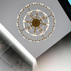 Crystal Chandelier with 8 Lights in Gold Metal Finish