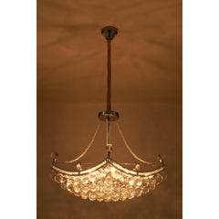 Crystal Chandelier with Adjustable Chain, Clear Crystal Shade