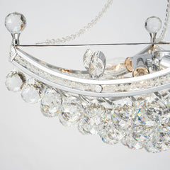 Crystal Chandelier with Adjustable Chain, Clear Crystal Shade