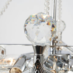 Crystal Chandelier with Adjustable Chain, Clear Crystal Shade