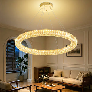 Crystal Chandelier with Remote and Integrated LED in Gold