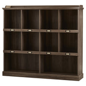 Cubby Bookcase with Gallery Top Shelf in Salt Oak