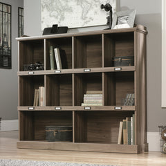 Cubby Bookcase with Gallery Top Shelf in Salt Oak