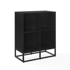 Cube Bookcase, 4 Tiers with Black Manufactured Wood