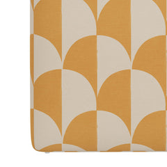 Cube Ottoman, Cotton Blend with Solid Wood Frame in Gold