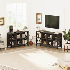 Cube Storage Bookcase in Rustic Oak with Metal Frame