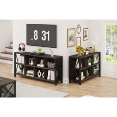 Cube Storage Bookcase in Rustic Oak with Metal Frame