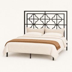 Studio angle | Three-quarter studio view showing the rectangular iron frame and narrow side profile