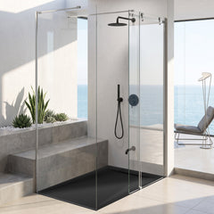 Curbless Shower Base with Reversible Drain, 59 in. x 32 in.