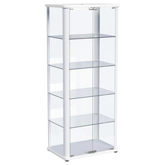 Curio Cabinet, 4 Glass Shelves, Glass Doors, White