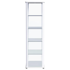 Curio Cabinet, 4 Glass Shelves, Glass Doors, White