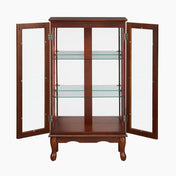 Curio Cabinet with Tempered Glass Doors in Walnut