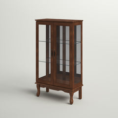 Curio Cabinet with Tempered Glass Doors in Walnut