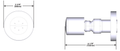 Dimensions | Cylindrical Italian Brass Single-Function Body Spray manufacturer specification drawing with dimensions