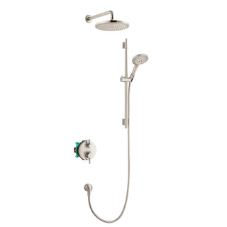 Raindance Thermostatic Complete Shower System with Rough-in Valve in Brushed Nickel