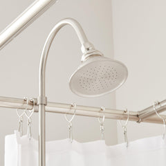Gooseneck 60" Tub & Shower Faucet in Brushed Nickel | detail photo