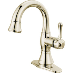 Cassidy Single Hole Pull Out Sprayer Bathroom Faucet, Single Handle Bathroom Sink Faucet in Polished Nickel | product photo