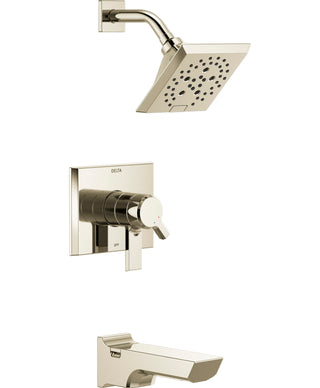 Pivotal® Tub and Shower Faucet Trim Kit with H2Okinetic® Technology in Lumicoat Polished Nickel