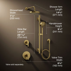 Kohler Awaken Tub & Shower Faucet in Brushed Brass | product photo