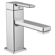 90 Degree Single Hole Bathroom Faucet with Drain Assembly in Chrome
