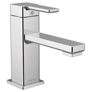 90 Degree Single Hole Bathroom Faucet with Drain Assembly in Chrome