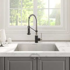 Pax™ 24" L x 19" W Undermount Kitchen Sink with Faucet in Stainless Steel/Matte Black | product photo