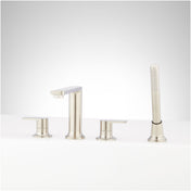Berwyn 4-Hole Roman Tub Faucet and Hand Shower with Rough-In Valve Brushed Nickel