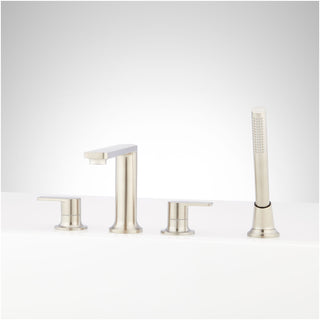 Berwyn 4-Hole Roman Tub Faucet and Hand Shower with Rough-In Valve Brushed Nickel