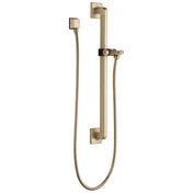 Universal Showering Components Adjustable Slide Bar and Grab Bar Shower Faucet in Champagne Bronze