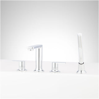 Berwyn 4-Hole Roman Tub Faucet and Hand Shower with Rough-In Valve Chrome