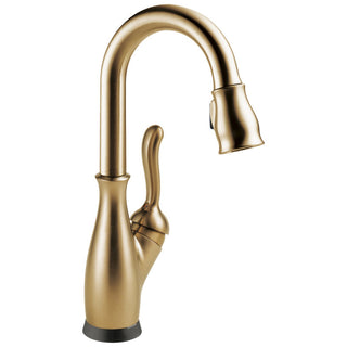 Leland Pull Down Touch Bar Faucet with Handles in Champagne Bronze