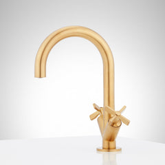 Vassor 1.2 GPM Single Hole Bathroom Faucet in Brushed Gold | product photo