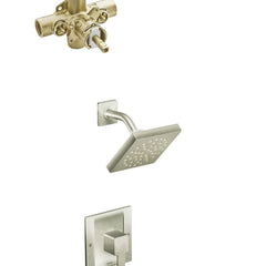 90 Degree Shower Faucet with Rough-in Valve and Posi-Temp in Brushed Nickel | product photo