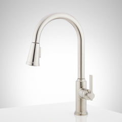 Greyfield 1.8 GPM Single Hole Pull Down Kitchen Faucet in Stainless Steel | product photo