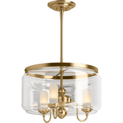 Kohler Artifacts 3 Light Lantern Drum Chandelier in Moderne Brushed Gold | product photo