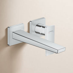 Metropol Low Flow Water Saving Wall Mounted Bathroom Faucet in Chrome | product photo