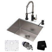 Standart PRO™ 23" L x 18" W Undermount Kitchen Sink with Faucet in Stainless Steel/Matte Black