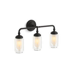 Kohler Artifacts 23 In. Three-Light Sconce in Matte Black | product photo