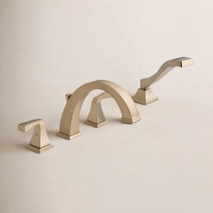 Dryden Double Handle Deck Mounted Roman Tub Faucet Trim in Brilliance Champagne Bronze | product photo