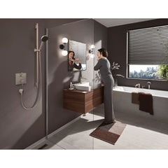 Ecostat Square Temperature Memory Thermostatic Valve Trim in Brushed Nickel | product photo