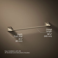 Kohler Memoirs Wall Mounted Towel Bar in Vibrant Brushed Bronze | product photo