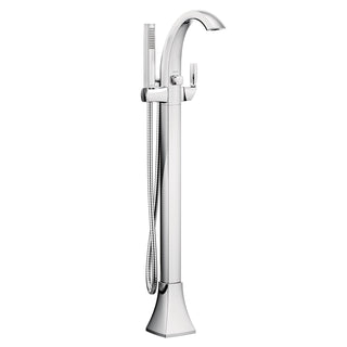 Voss Single Handle Floor Mounted Tub Filler in Chrome