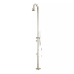 Kirwin Freestanding Outdoor Shower with Shower Head, Hand Shower, and Hose in Stainless Steel | product photo