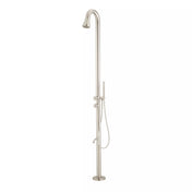 Kirwin Freestanding Outdoor Shower with Shower Head, Hand Shower, and Hose in Stainless Steel