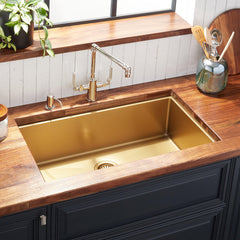Atlas 32" L Undermount Kitchen Sink in Matte Gold | product photo