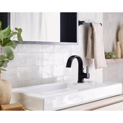 Doux Single Hole Bathroom Faucet with Drain Assembly in Matte Black | product photo