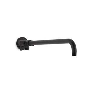 Wall-Mount Rainhead Arm with 2-Way Diverter in Matte Black