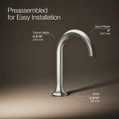 Kohler Occasion Single Hole Bathroom Faucet Spout in Vibrant Polished Nickel | product photo