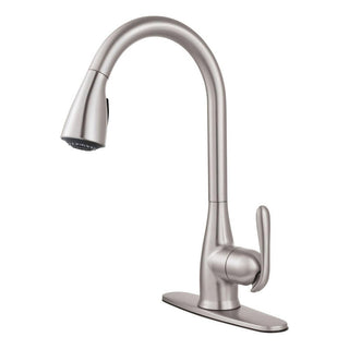 Haysfield Single Handle Deck-mount Pull-down Kitchen Faucet with Sprayer in Spot Resist Stainless in Stainless Steel